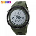 Skmei 1342 Digital Display compass 50M Water Resistant PU Band Men digital watch