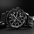 Men's Quartz and Analog Watch silica gel Band Sports Wrist Watch black strap