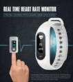 Bluetooth Heart rate blood pressure touch screen with anti-lost alert 3D Step co 3