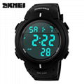Outdoor dress digital watches 5ATM with Taiwan chip and imported EL lighting PU 