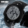 Outdoor dress digital watches 5ATM with Taiwan chip and imported EL lighting PU 