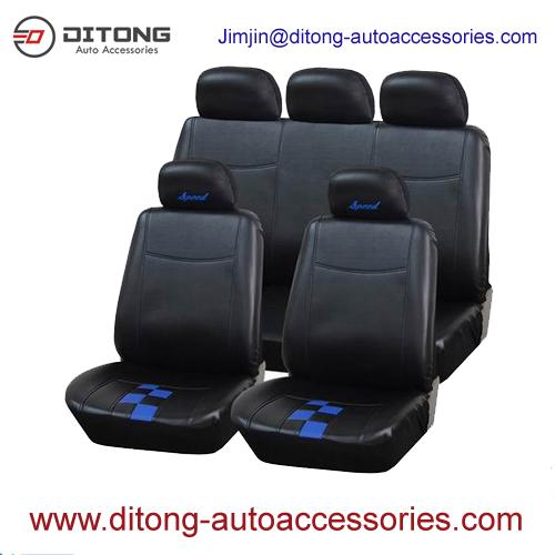 Black Color PVC PU Leather Full Set Car Seat Covers