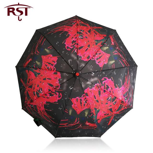 RST oil painting art woman umbrella folding brand quality 9Ribs windproof umbrel