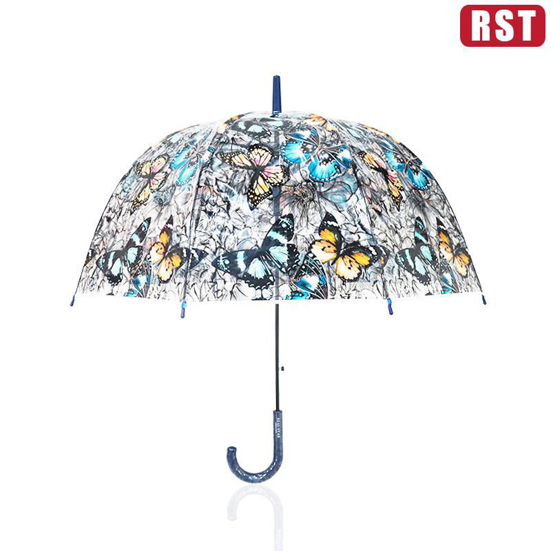 RST amazon best sellers 23inch 8ribs POE umbrella transparent butterfly transpar 3