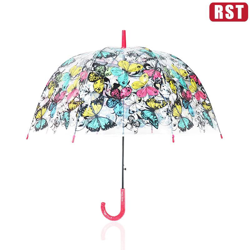 RST amazon best sellers 23inch 8ribs POE umbrella transparent butterfly transpar 4