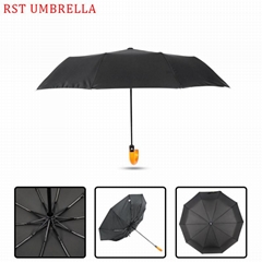 RST windproof with wooden handle umbrella automatic travel umbrellas with 10 rib