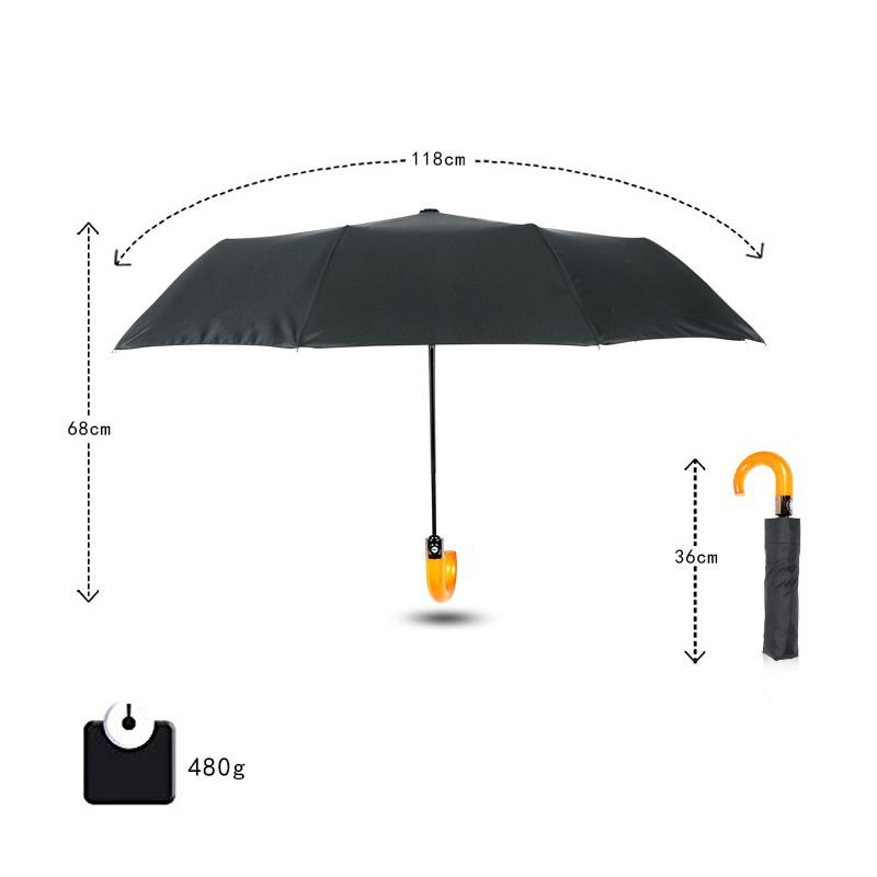 RST windproof with wooden handle umbrella automatic travel umbrellas with 10 rib 4