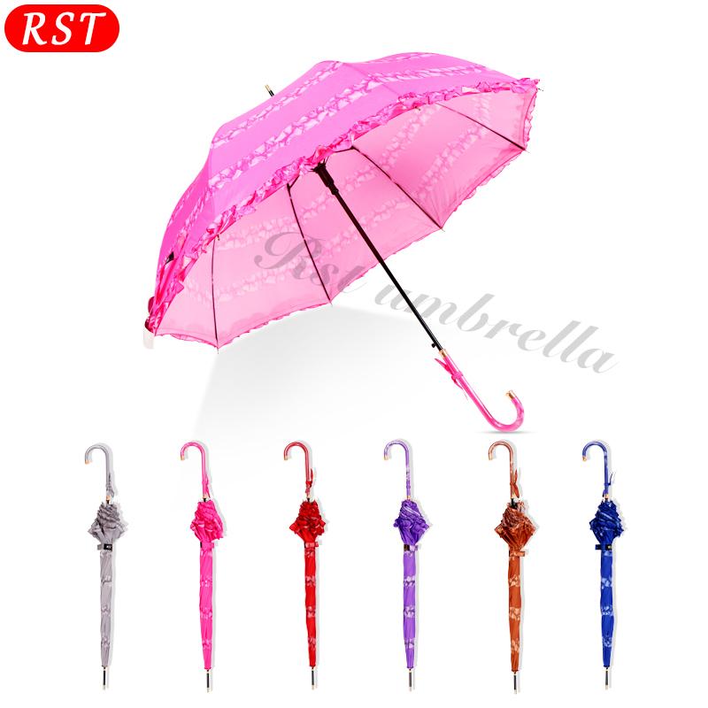 RST best chinese wholesalers fiberglass lace umbrella handheld parasol long umbr 2