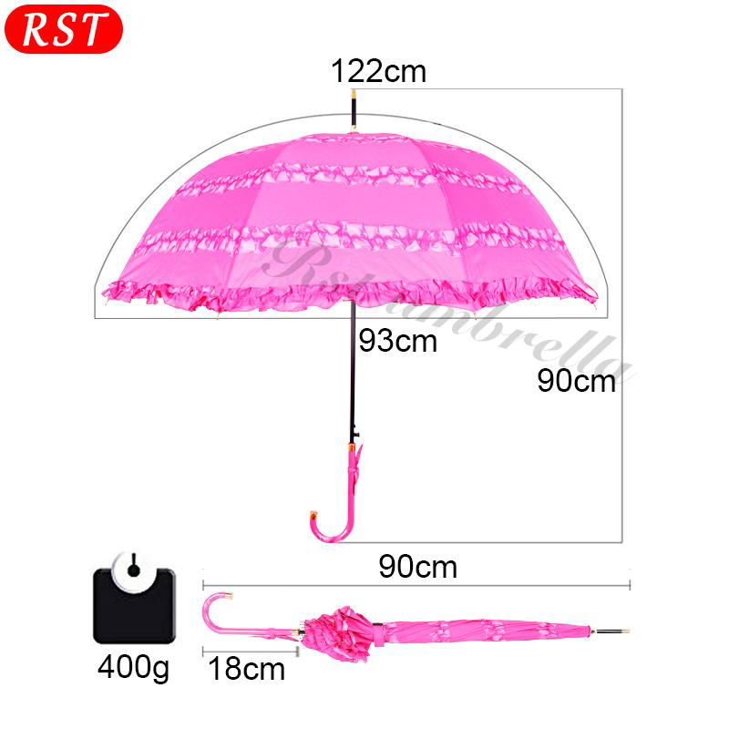 RST best chinese wholesalers fiberglass lace umbrella handheld parasol long umbr 3