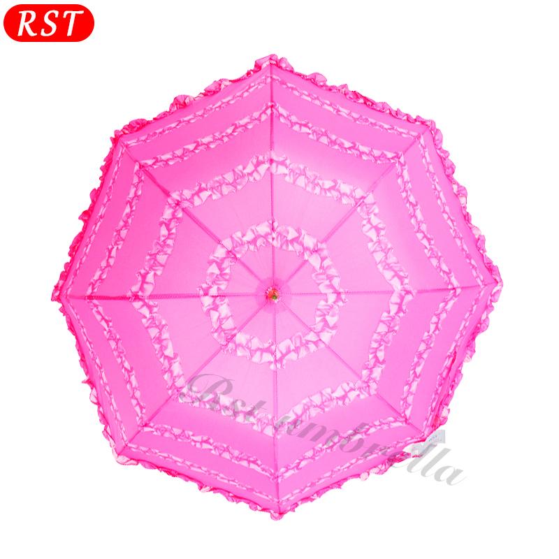 RST best chinese wholesalers fiberglass lace umbrella handheld parasol long umbr 4