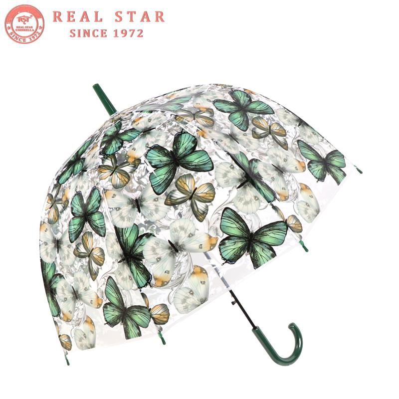 RST amazon best sellers 23inch 8ribs POE umbrella transparent butterfly transpar
