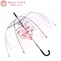 RST yiwu high quality clear straight umbrella transparent lips pattern umbrella 