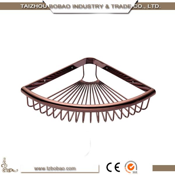 Euramerican Style Wall Mounted Gold Color Bathroom Storage Baskets