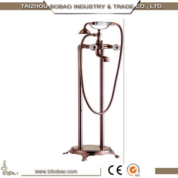 Free Standing Antique Gold Telephone Shower Set For Hotel Bathroom