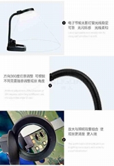 10x HD LED Lamp Desktop Magnifying Glass For Fix Phone Motherboard