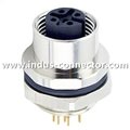 2018 new design M12 X code 8 pin front panel mount connector  4