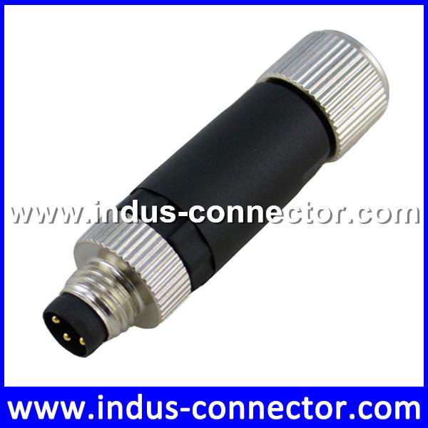 Underwater female 4 poles screw locking straight assembly connector for industry 3