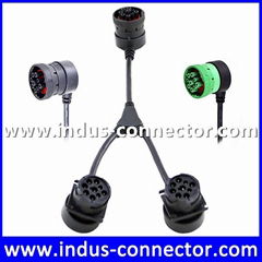 J1939 male female Y splitter cable customized cable length 