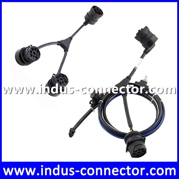 J1939 male female Y splitter cable customized cable length  2