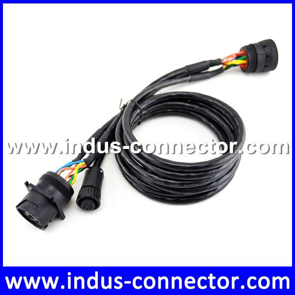 J1939 male female Y splitter cable customized cable length  3