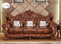 European leather solid carved living room   sofa 3