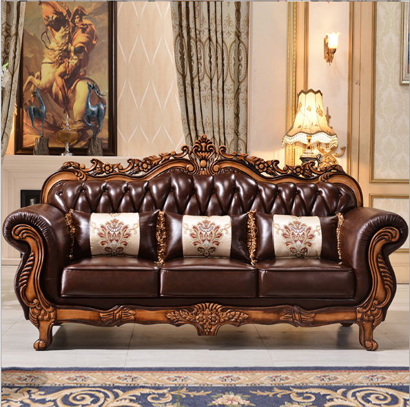 New European leather living room luxury  sofa  2