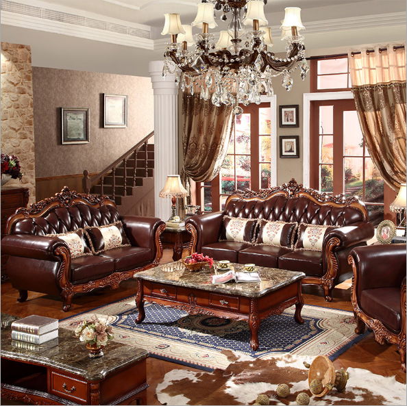 New European leather living room luxury  sofa  5