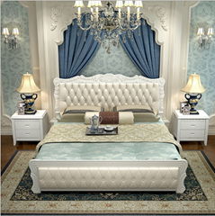 Modern  white solid wood  double bed