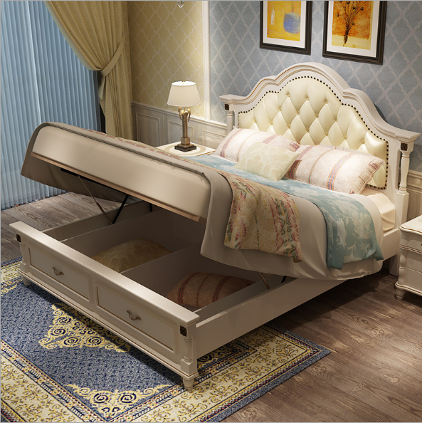 2018 new European wood double bed  3