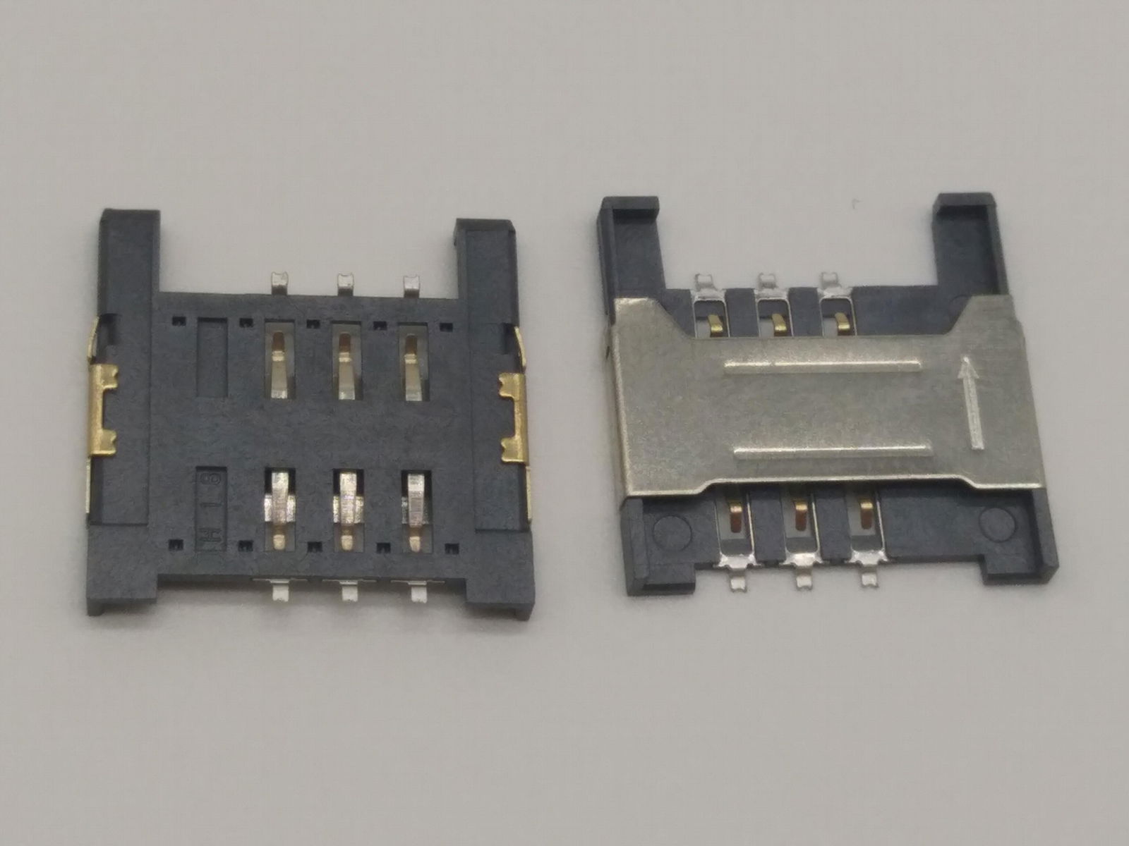 Nano sim card connector 6pin flip type with 1.8H