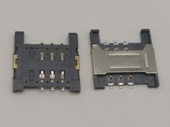 Nano sim card connector 6pin flip type with 1.8H