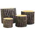 Factory sales light weight durable outdoor round concrete wood surface flower 