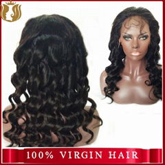 100% Human Hair Deep Wave Full Lace Wig