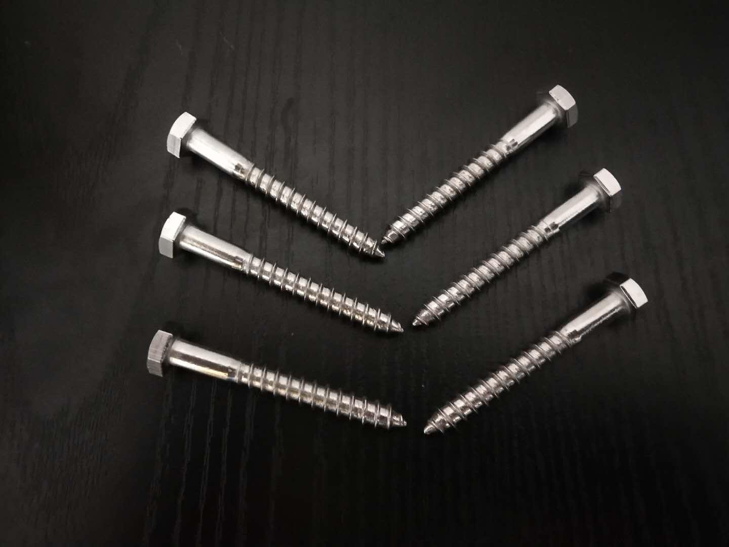 DIN571 Hex Head Wood Screw in A2 Stainless  2