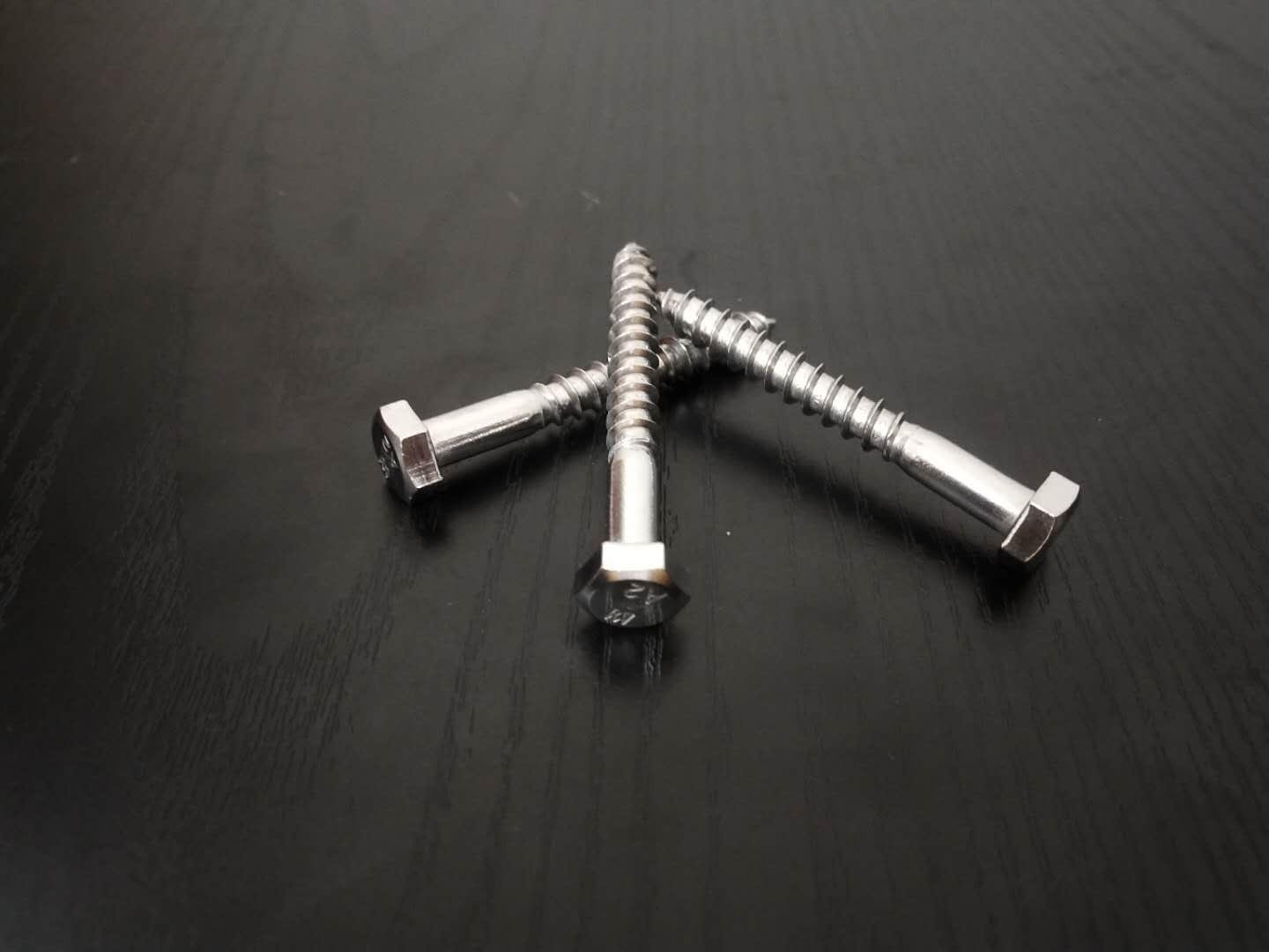 DIN571 Hex Head Wood Screw in A2 Stainless  4