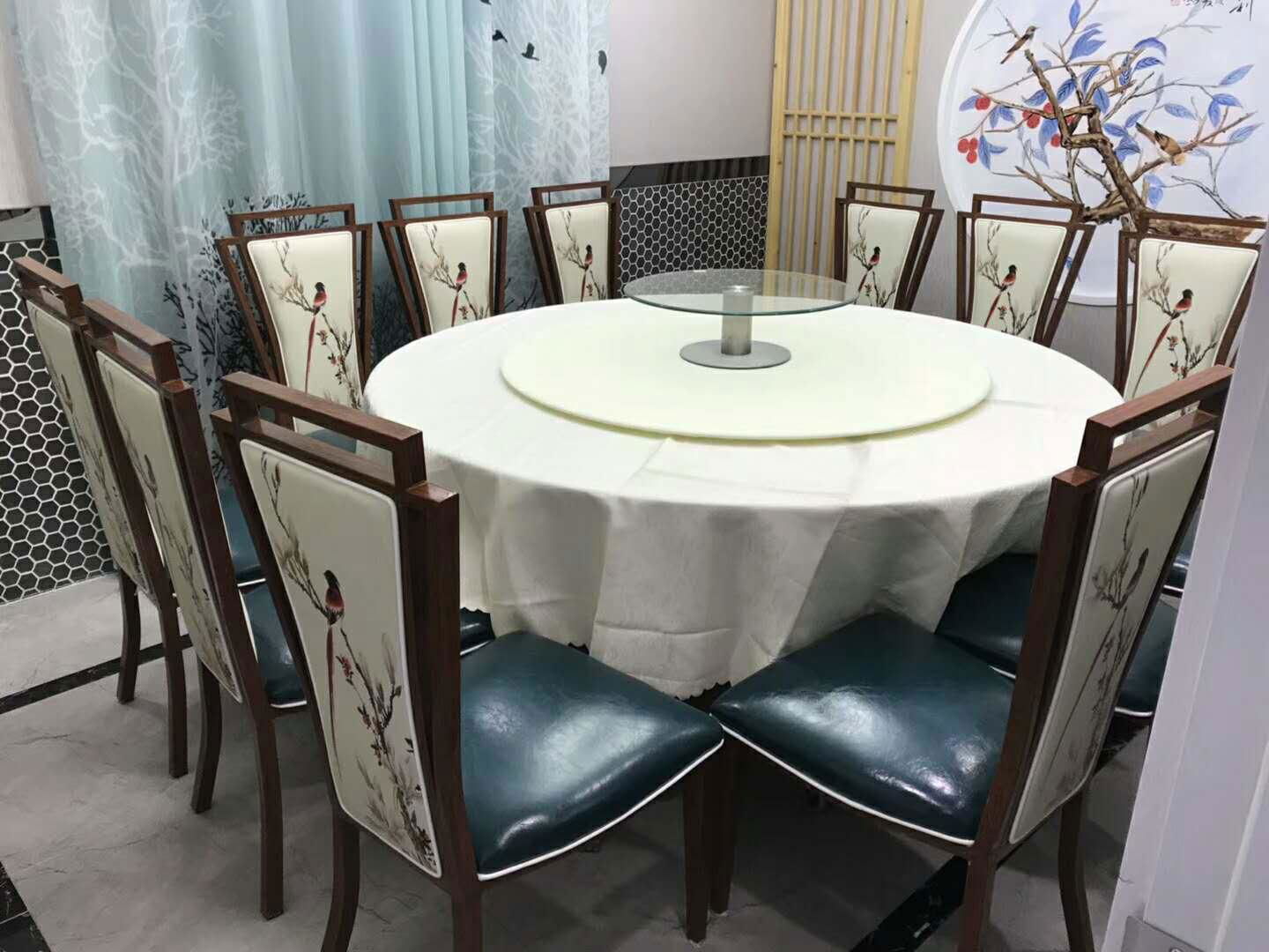 酒店椅子茶餐廳包廂宴會飯店古典主題創意桌椅組合新中式靠背餐椅
