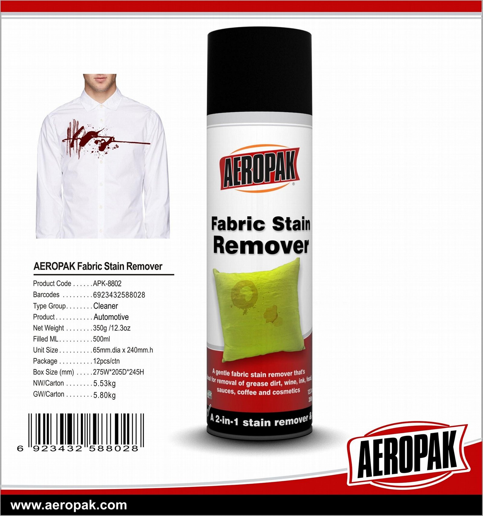 AEROPAK 500ml High Effective Stubborn Stain Remove Liquid Spray for Cleaning 1