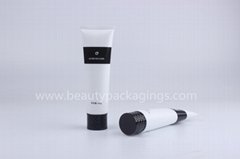 Custom Logo White BB Cream Cosmetic Tube With Black Screw Cap