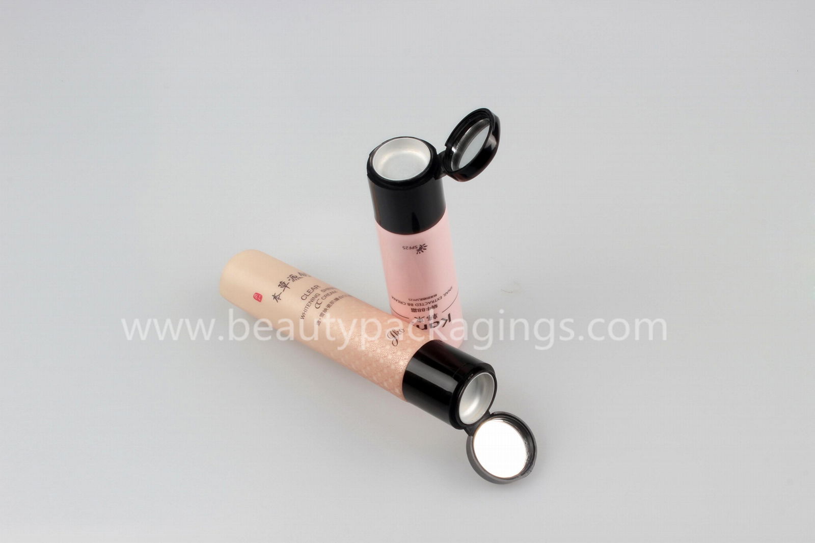 Custom Logo White BB Cream Cosmetic Tube With Black Screw Cap 3