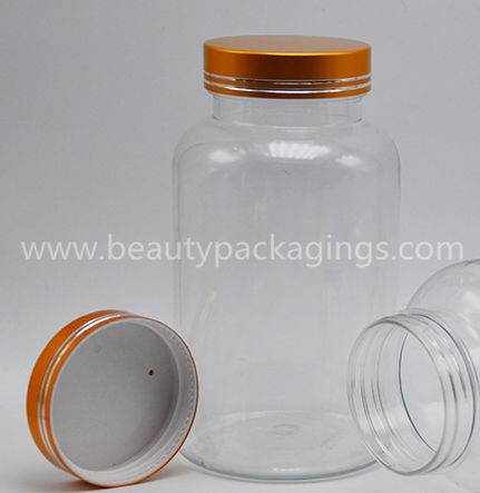 100g Plastic PET Medicine Capsule Bottle With Metallic Cap 2