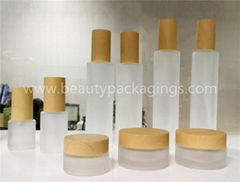 In-stock Frost Glass Liquid Cosmetic Bottles And Face Cream Jars