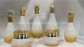 Antique Essence Pump Bottle And Face Cream Jar With Gold Plating Lid