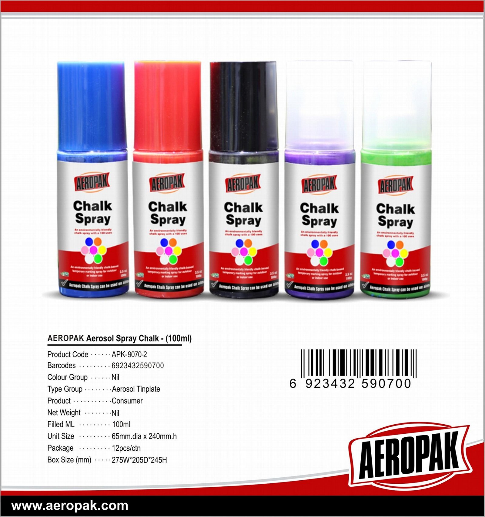 AEROPAK washable Chalk Spray paint 4
