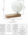 Hot sale 3W wireless charging moon lamp USB cable wooden table light for bedroom 4