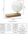 Hot sale 3W wireless charging moon lamp USB cable wooden table light for bedroom