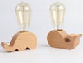 Natural wood base table lamp edison bulb
