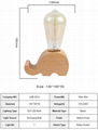 Natural wood base table lamp edison bulb light desk lamp with switch for home 4
