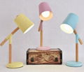 Nordic Portable Luminaire Colorful Iron Wooden Arm Adjustable Lamp 4