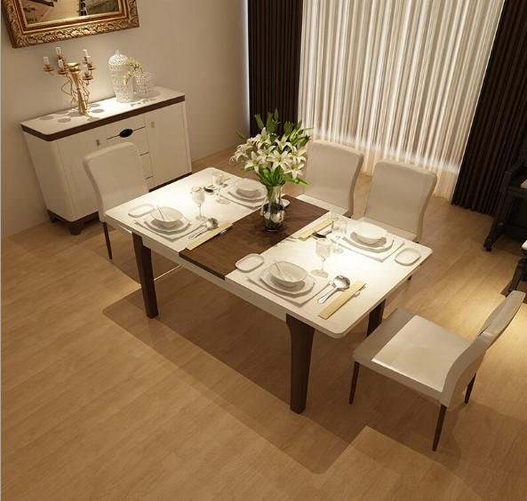 Modern folding dining table and chairs in combination with a table and six chair 3