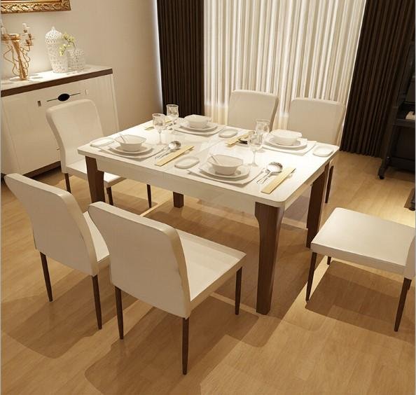 现代折叠餐桌和椅子组合一桌六椅 5